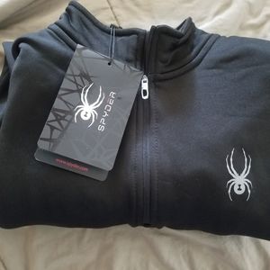 Men's Spyder half-zip size small in black.